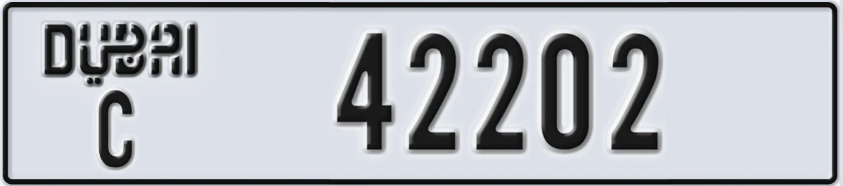 UAE License Plate Dubai C 42202