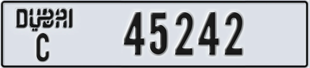 UAE License Plate Dubai C 45242