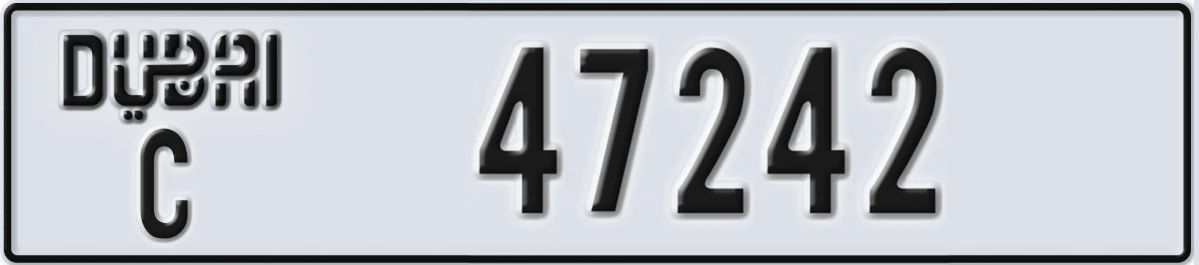 UAE License Plate Dubai C 47242