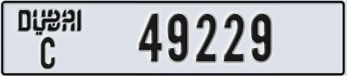UAE License Plate Dubai C 49229