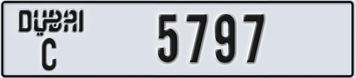 UAE License Plate Dubai C 5797
