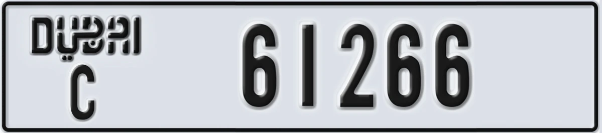 UAE License Plate Dubai C 61266