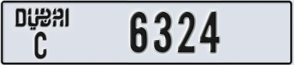 UAE License Plate Dubai C 6324