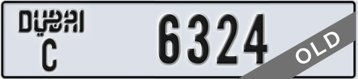 UAE License Plate Dubai C 6324