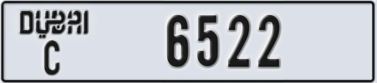 UAE License Plate Dubai C 6522