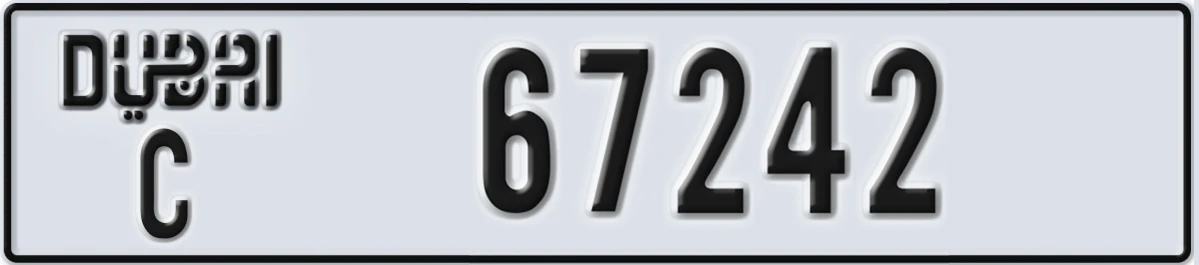 UAE License Plate Dubai C 67242