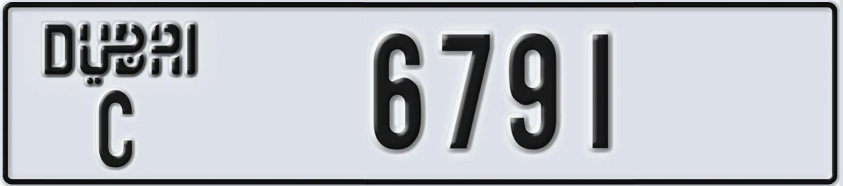 UAE License Plate Dubai C 6791