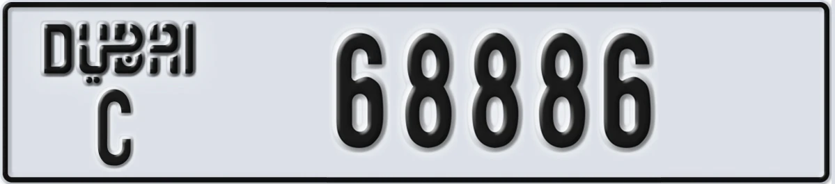 UAE License Plate Dubai C 68886