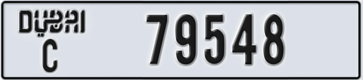 UAE License Plate Dubai C 79548