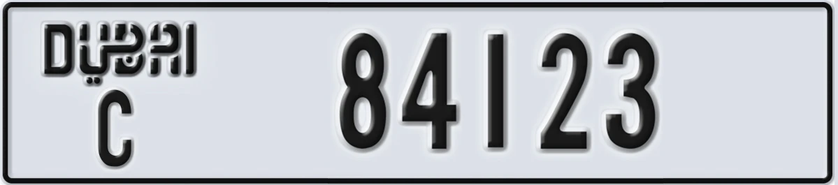 UAE License Plate Dubai C 84123