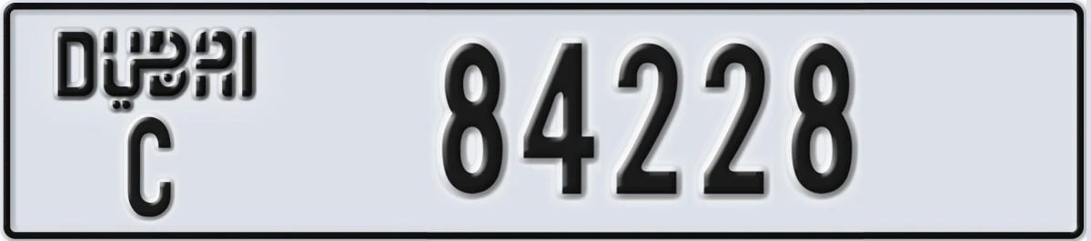 UAE License Plate Dubai C 84228