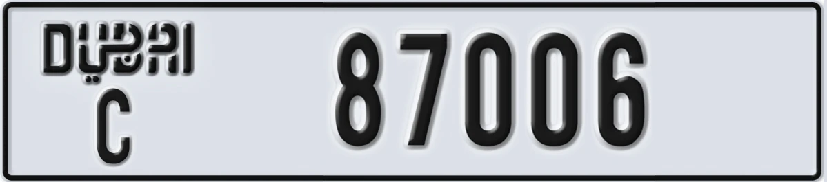 UAE License Plate Dubai C 87006