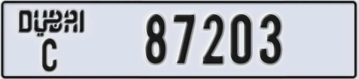 UAE License Plate Dubai C 87203