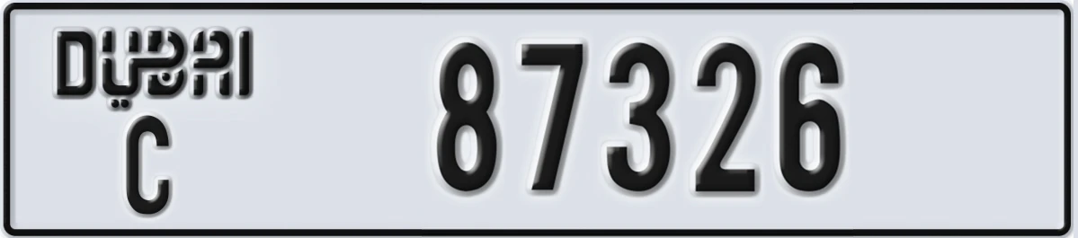 UAE License Plate Dubai C 87326
