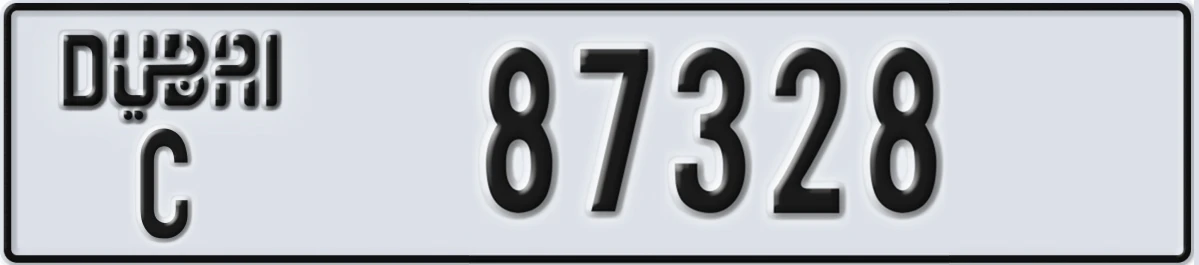 UAE License Plate Dubai C 87328
