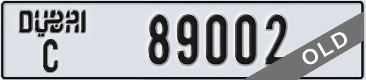 UAE License Plate Dubai C 89002