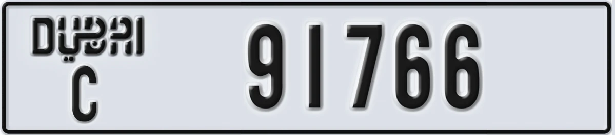 UAE License Plate Dubai C 91766