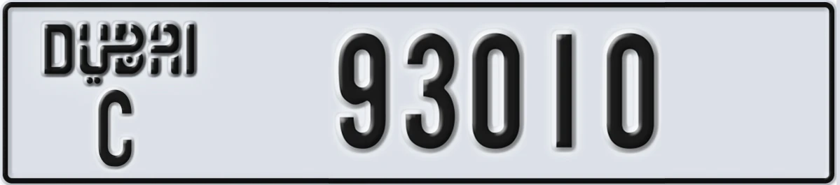 UAE License Plate Dubai C 93010