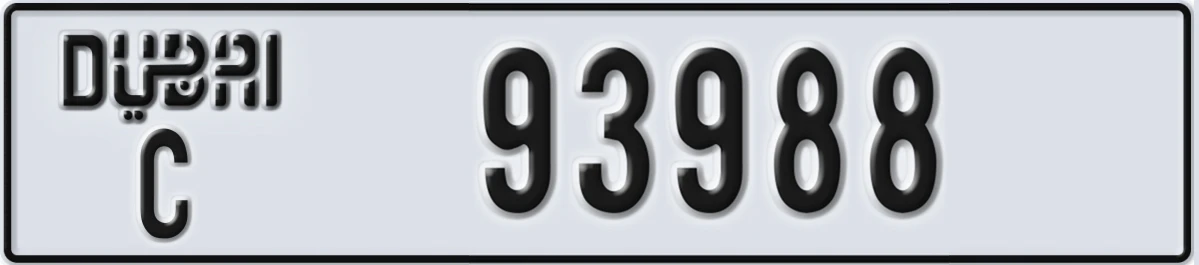 UAE License Plate Dubai C 93988