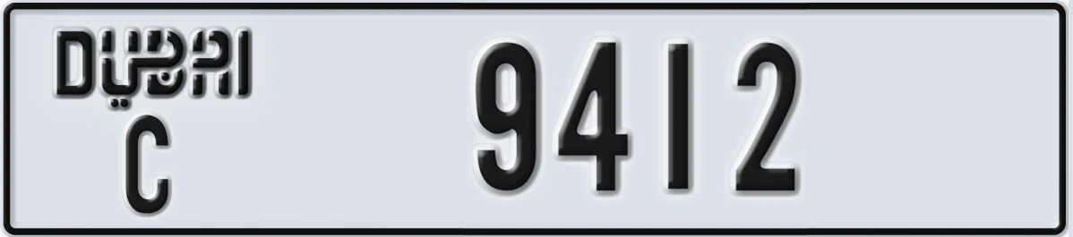 UAE License Plate Dubai C 9412