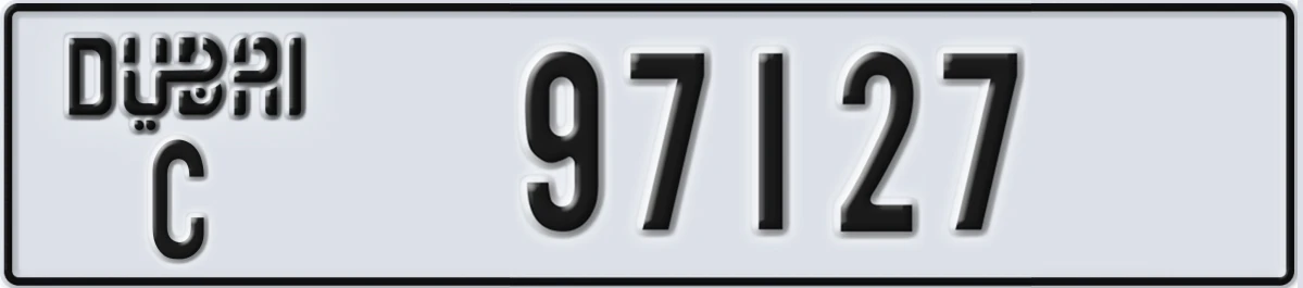 UAE License Plate Dubai C 97127