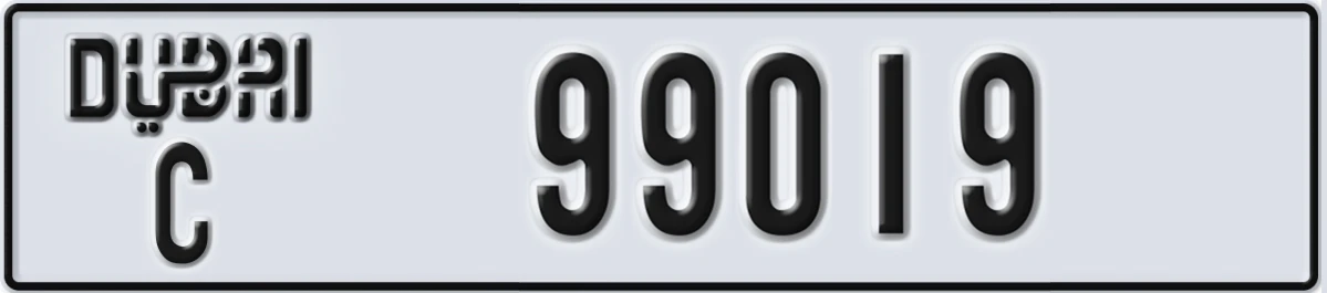 UAE License Plate Dubai C 99019