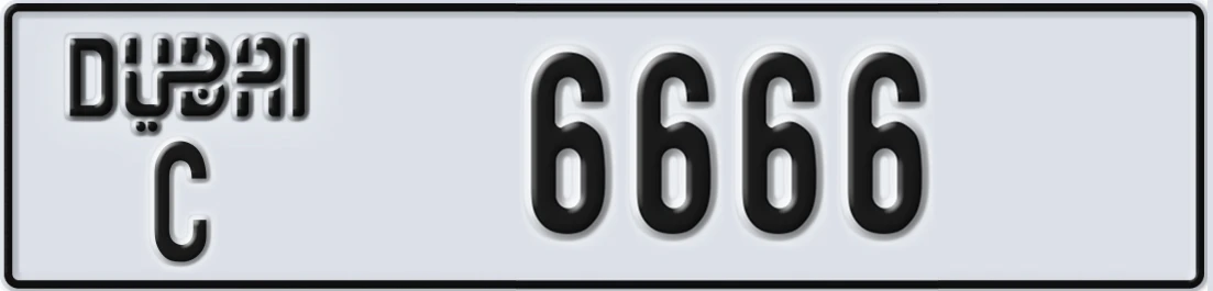 UAE License Plate Dubai C X6666