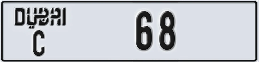 UAE License Plate Dubai C X68