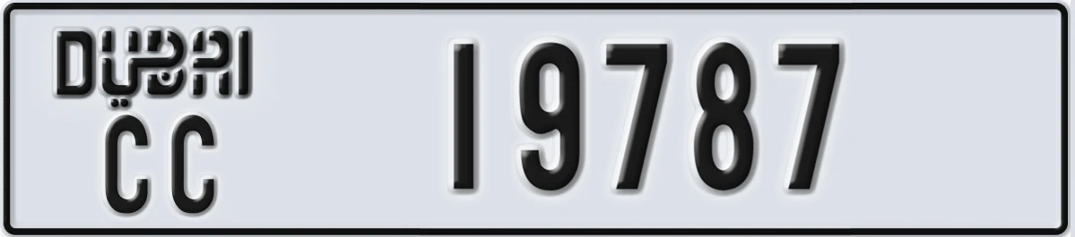 UAE License Plate Dubai CC 19787