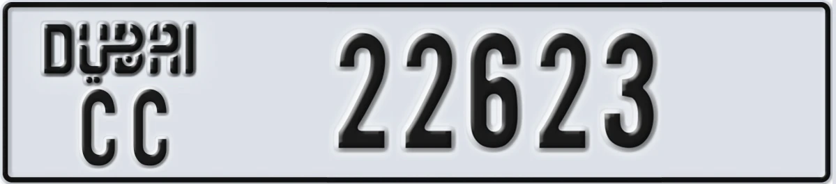 UAE License Plate Dubai CC 22623