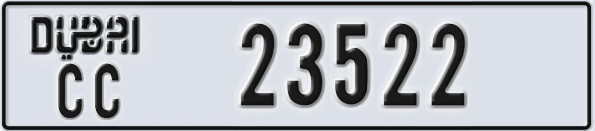 UAE License Plate Dubai CC 23522