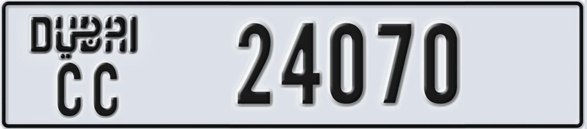 UAE License Plate Dubai CC 24070