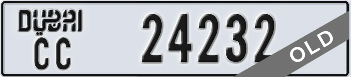 UAE License Plate Dubai CC 24232