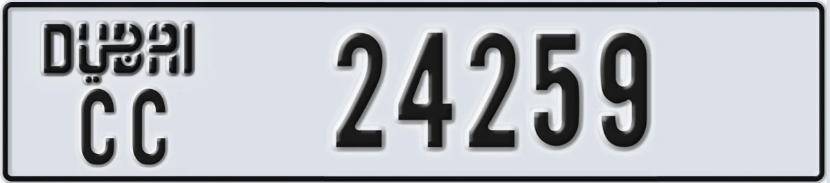 UAE License Plate Dubai CC 24259