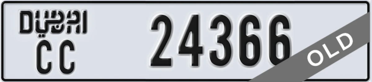 UAE License Plate Dubai CC 24366