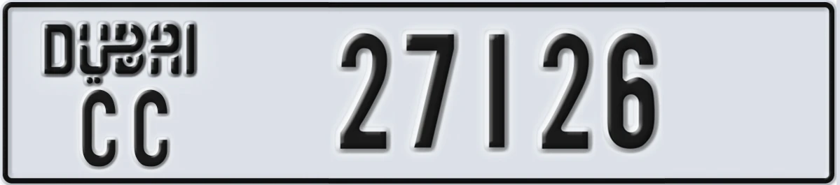 UAE License Plate Dubai CC 27126