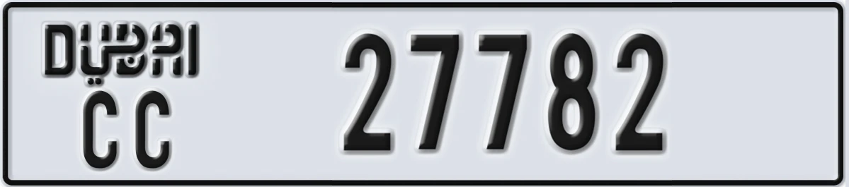 UAE License Plate Dubai CC 27782