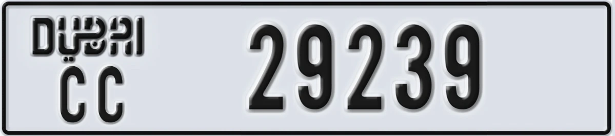 UAE License Plate Dubai CC 29239