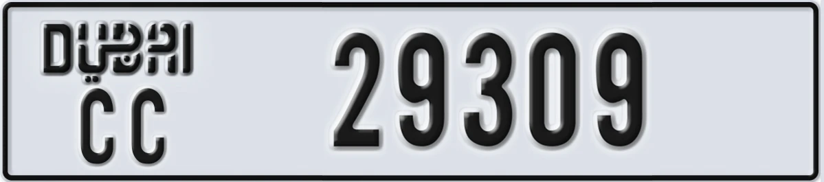 UAE License Plate Dubai CC 29309