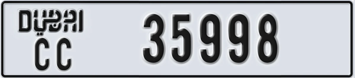 UAE License Plate Dubai CC 35998