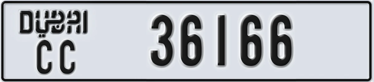 UAE License Plate Dubai CC 36166
