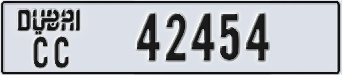 UAE License Plate Dubai CC 42454