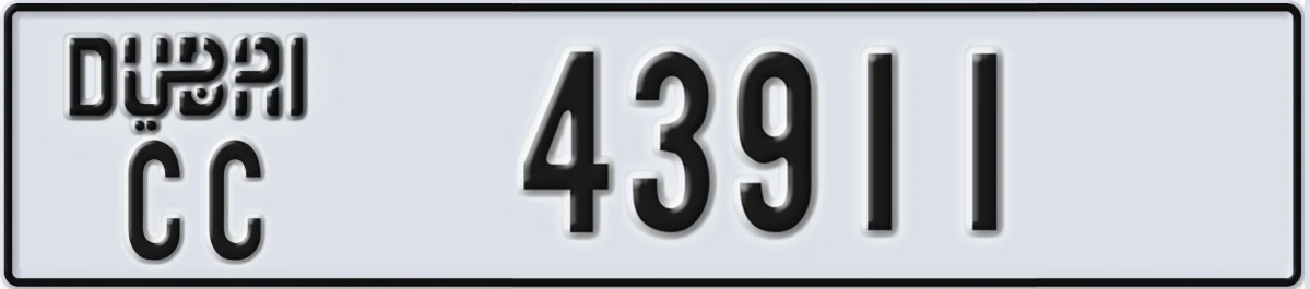 UAE License Plate Dubai CC 43911