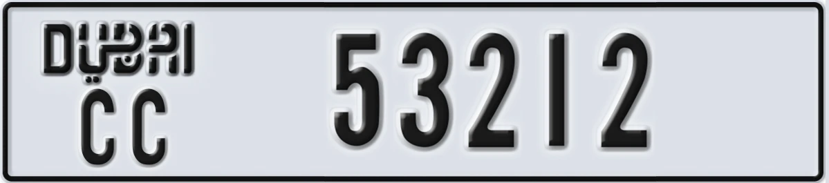 UAE License Plate Dubai CC 53212