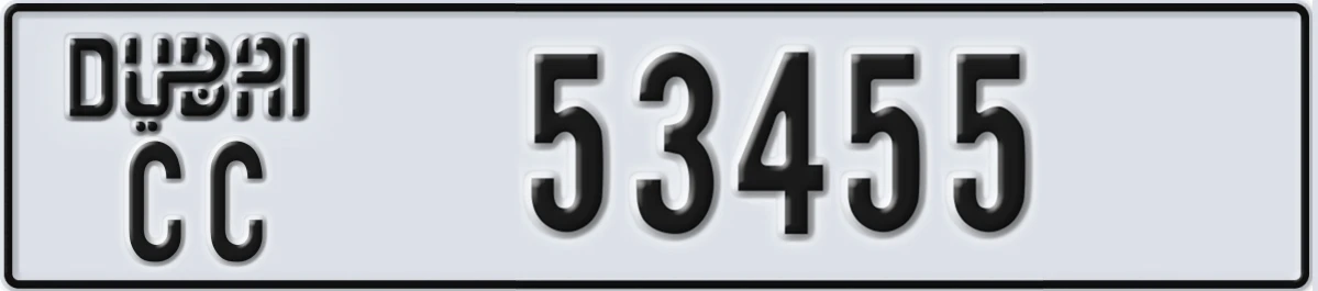 UAE License Plate Dubai CC 53455