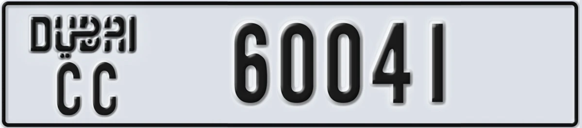 UAE License Plate Dubai CC 60041