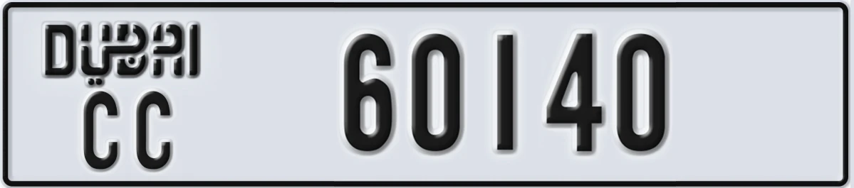 UAE License Plate Dubai CC 60140