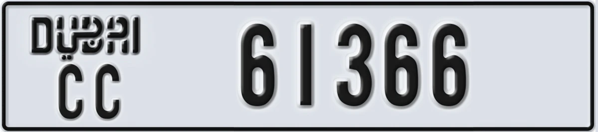 UAE License Plate Dubai CC 61366