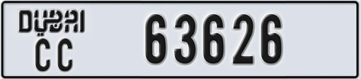 UAE License Plate Dubai CC 63626