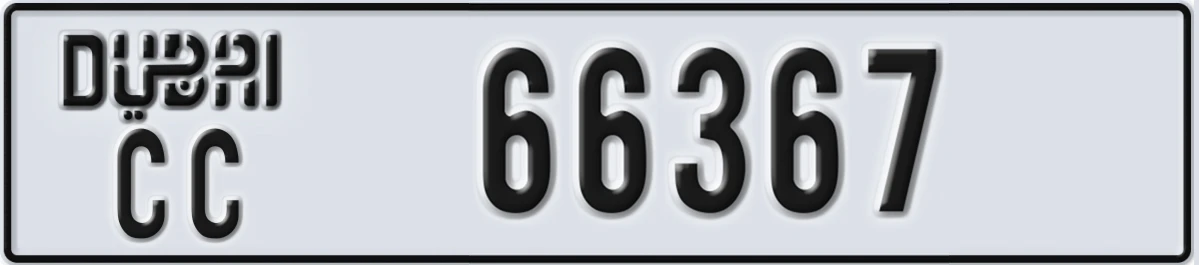 UAE License Plate Dubai CC 66367